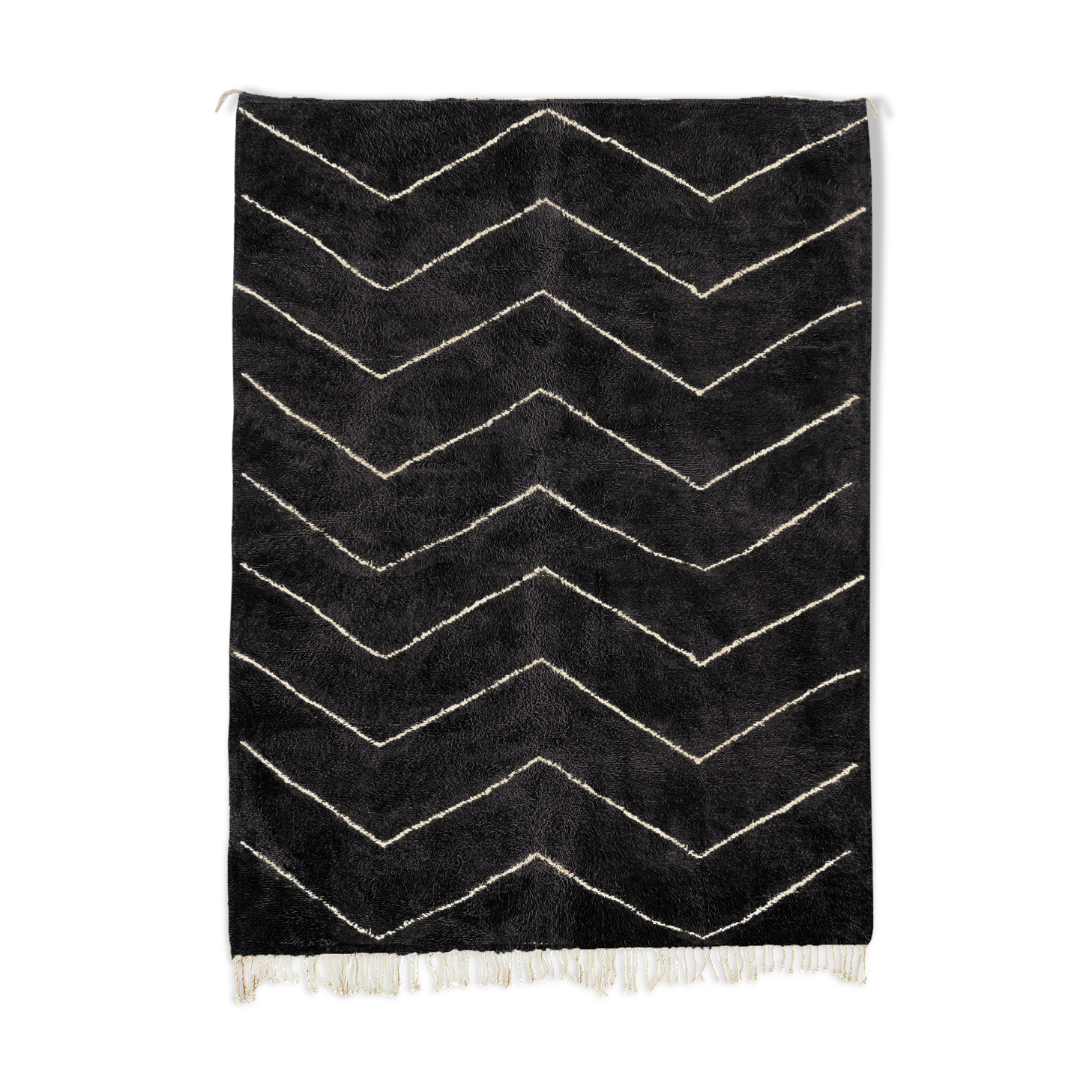 Modern Moroccan carpet black contemporary art 200x300cm