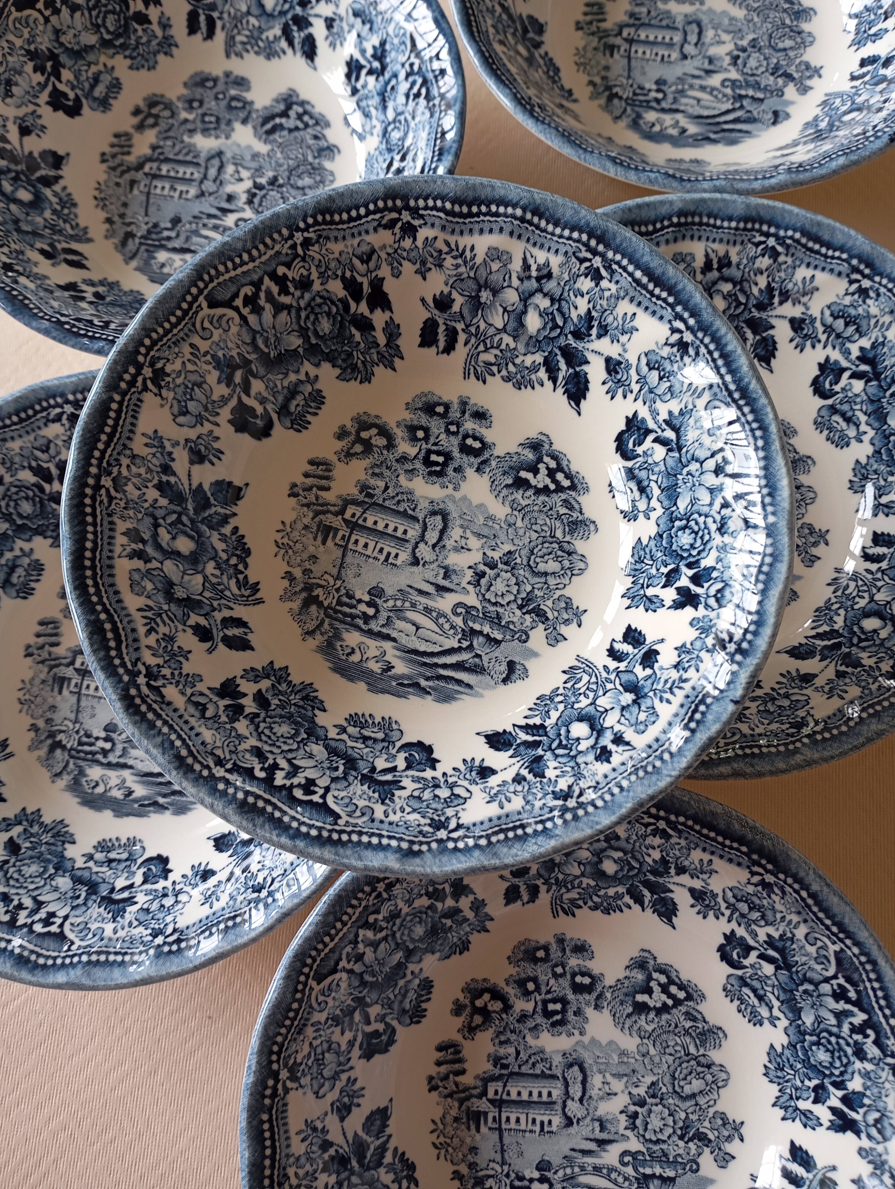 6 English Churchill bowls "The Georgian Collection"