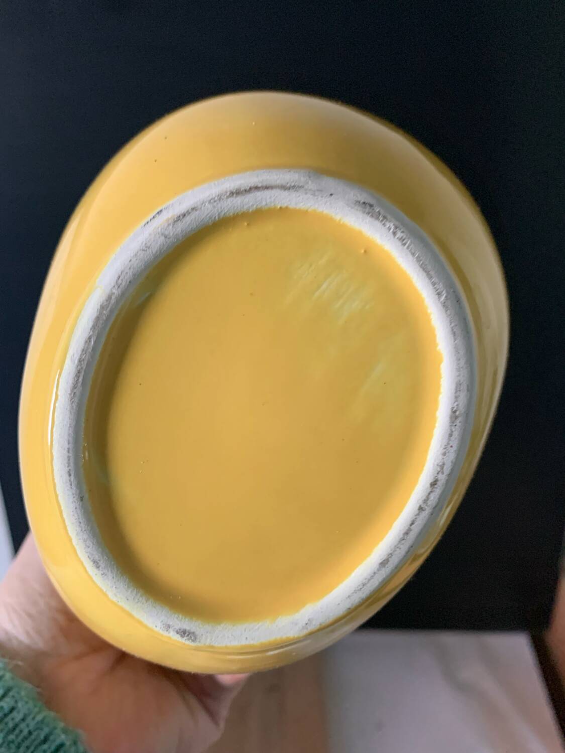 Vintage yellow ceramic pitcher