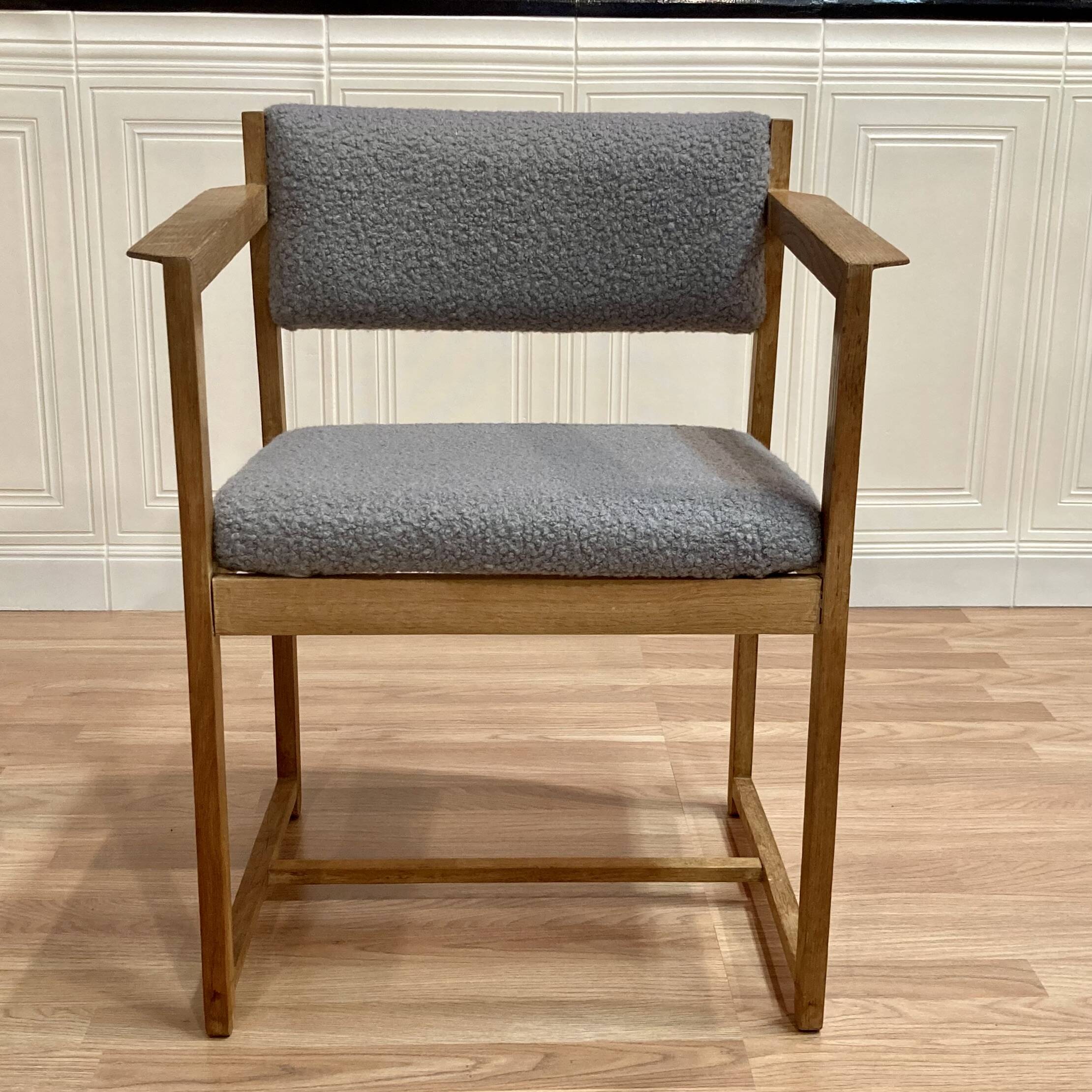 Oak chair design and scandinavian stamp 1950.