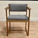 Oak chair design and scandinavian stamp 1950.