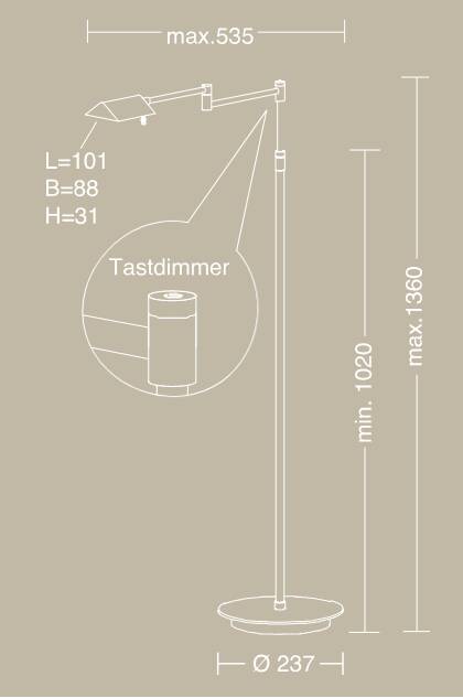 Liseuse, lampadaire réglable Holtkötter LED