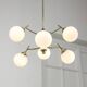 Mid-century Italian Brass and Opaline Chandelier, 50s
