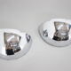 1930s pair of bauhaus chrome plated wall lamps/scones, czechoslovakia