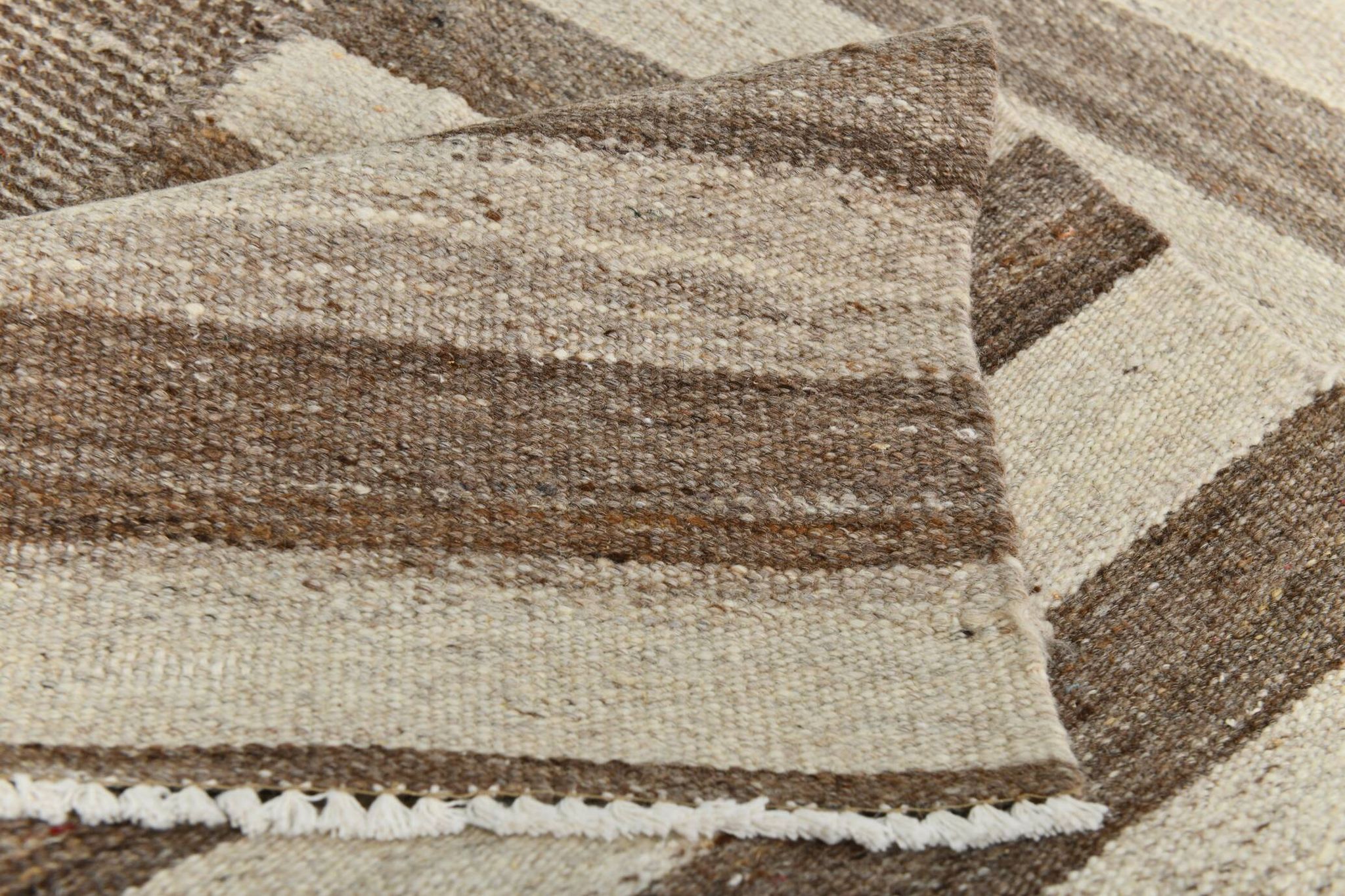 Beige Brown Oversize Vintage Kilim Rug, 322x388Cm