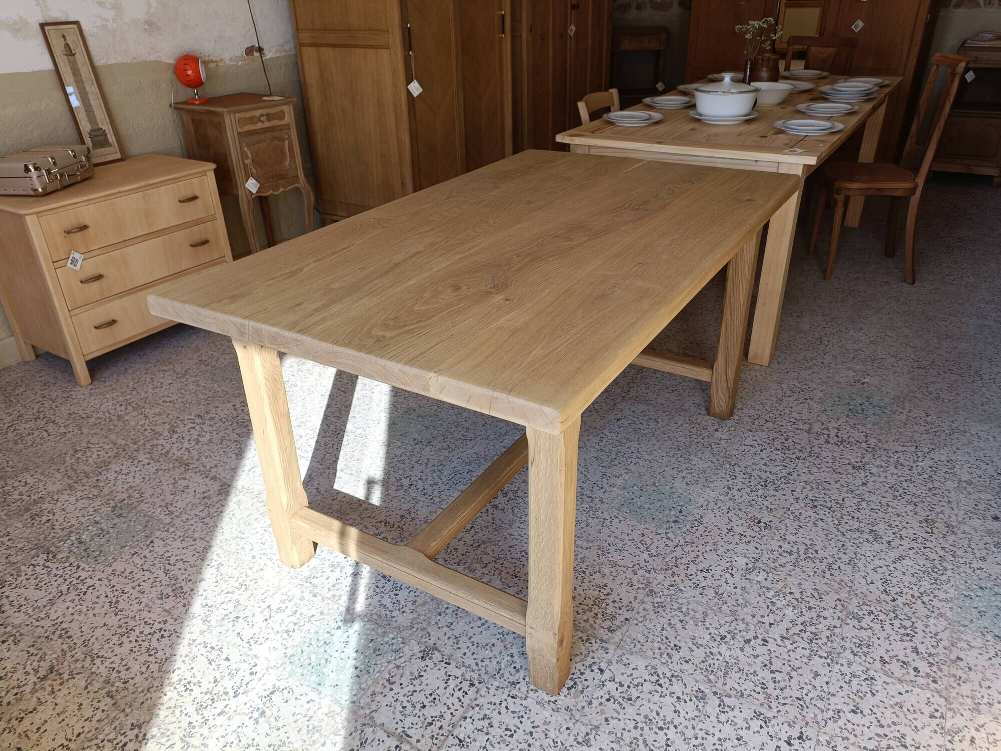 Renovated solid oak farmhouse table