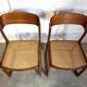 Suite of 2 vintage chairs sleigh canées Baumann 70s