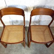 Suite of 2 vintage chairs sleigh canées Baumann 70s