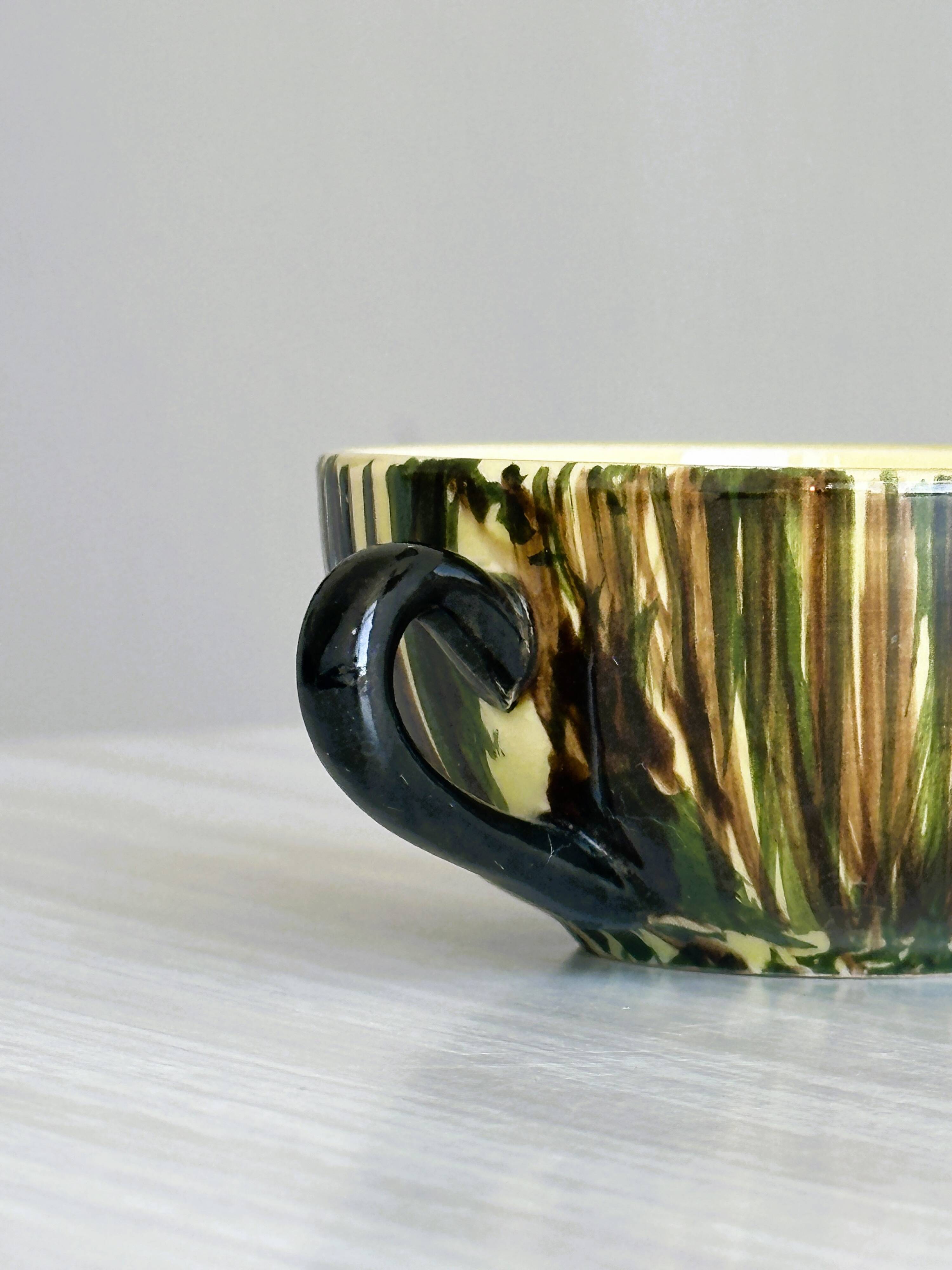 Set of 3 hand painted ceramic mugs Saint Clement