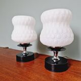 Pair of glass bedside lamps, 1970s