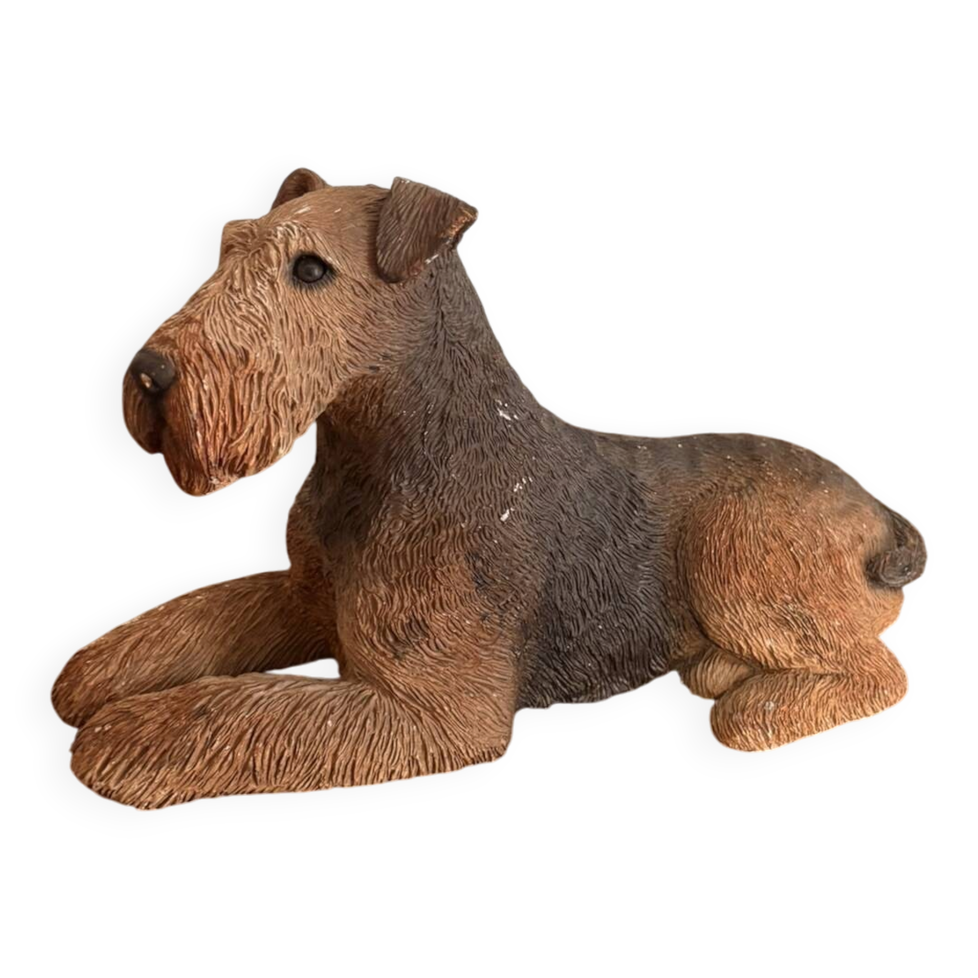 Sculpture Airedale Terrier Par Sandicast Artiste Sandra Brue San Diego 1988