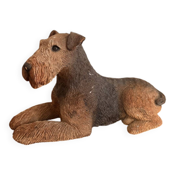 Sculpture Airedale Terrier Par Sandicast Artiste Sandra Brue San Diego 1988
