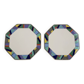 Paire d'assiettes Scenario Metropol de Barbara Brenner pour Rosenthal, 1990