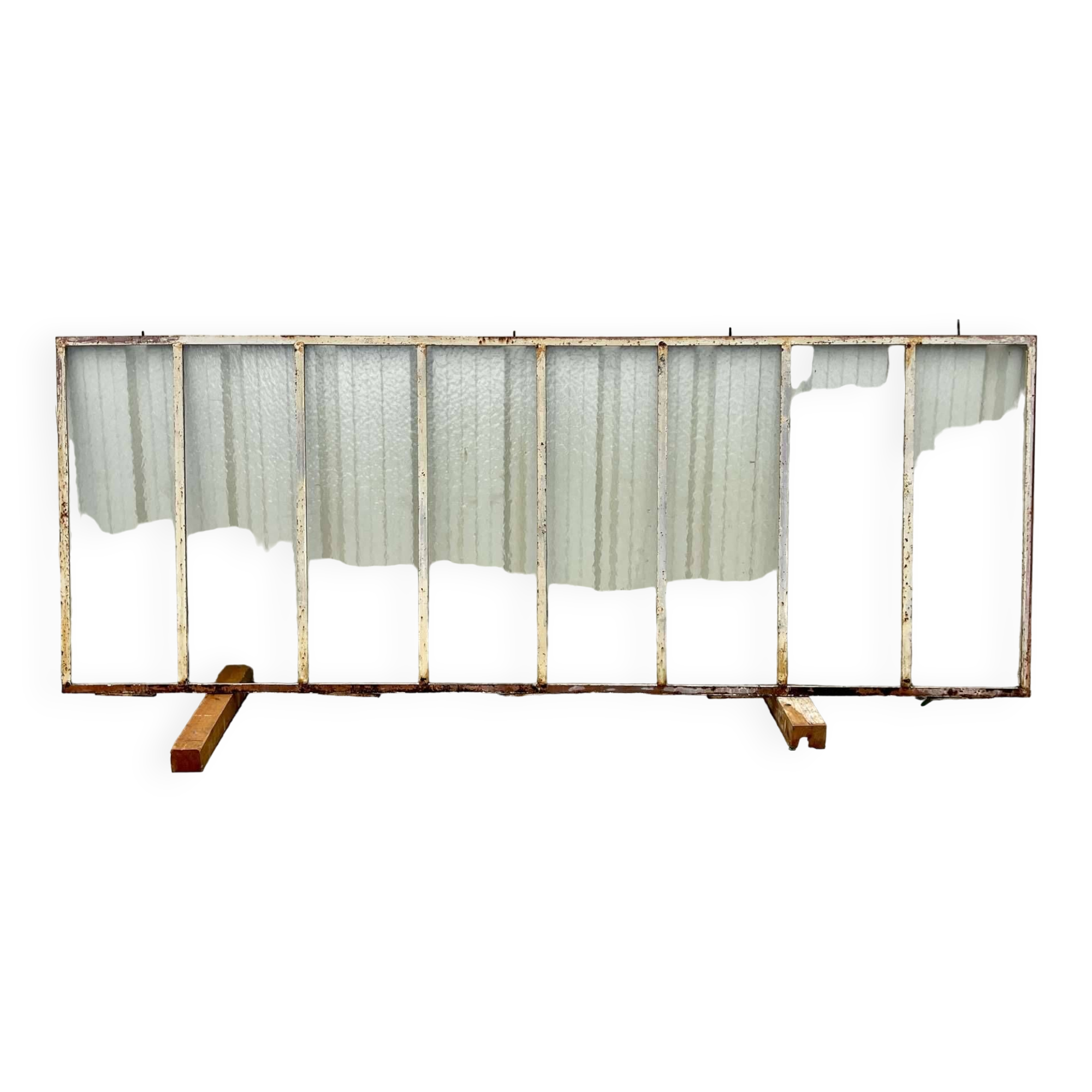 Workshop canopy from the early 20th century in cast iron (1 pane with a crack)