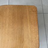 Pair of Twin coffee tables in solid oak by Redureau, circa 1980.