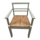 Wooden straw armchair