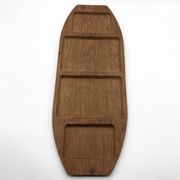 Teak tray and its 4 stackable glass dishes • Denmark • 1960