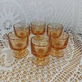 6 petits verres vintages oranges