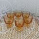 6 small vintage orange glasses
