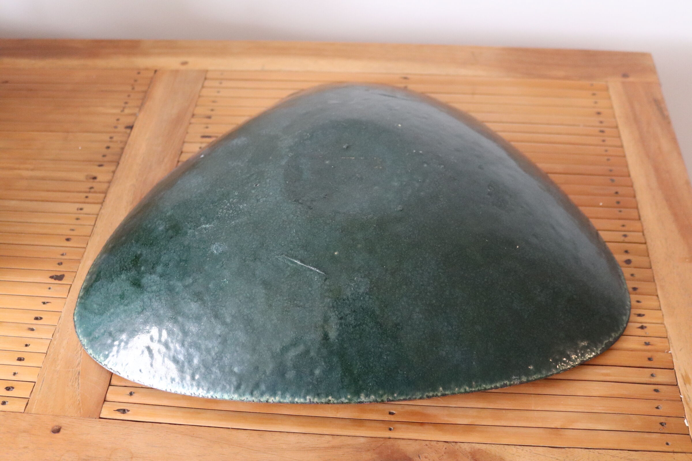 Vintage enamelled copper dish