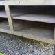 Antique workshop cabinet with sliding doors