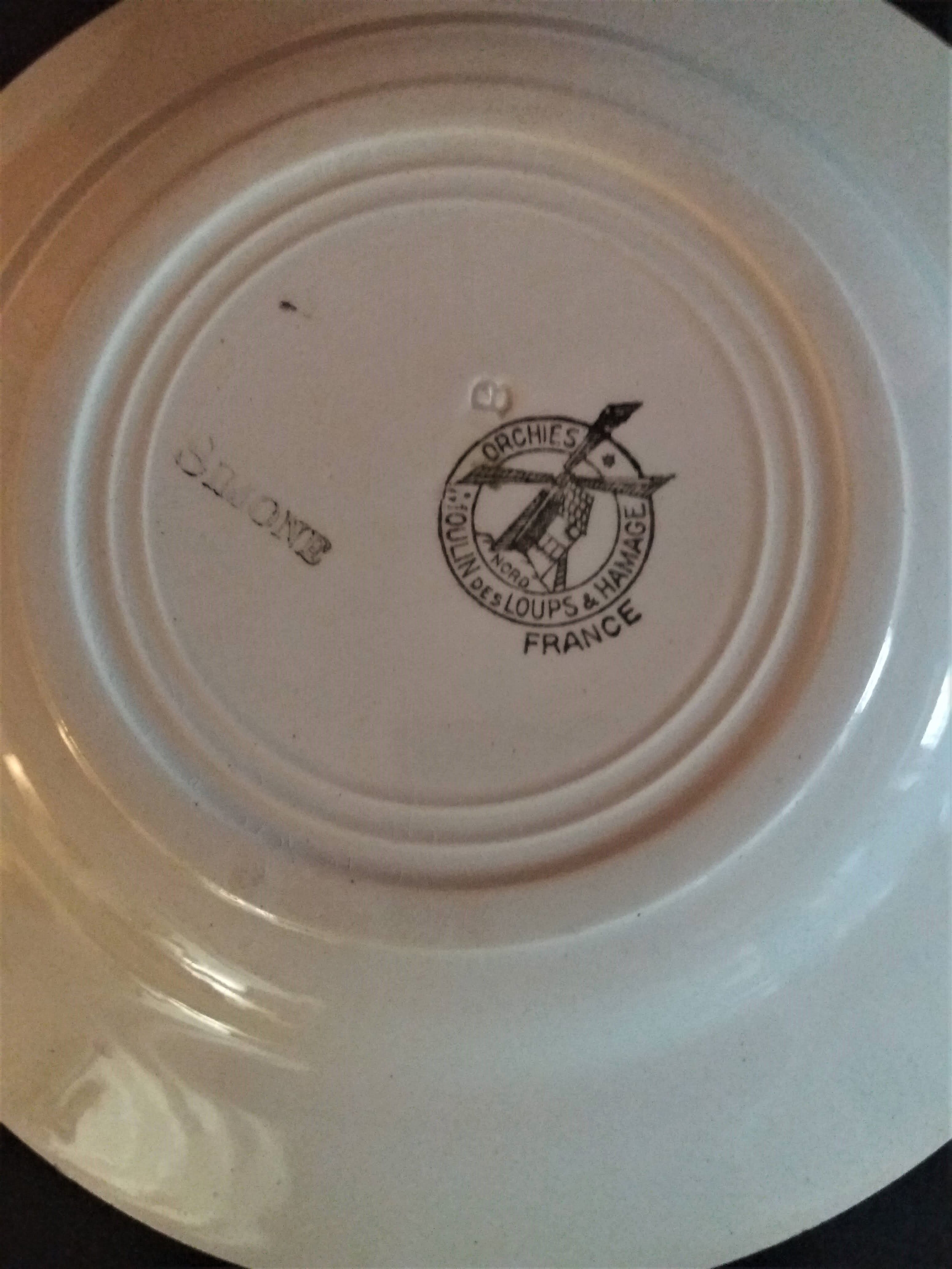 Series of six dessert plates in Orchies model Simone