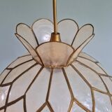 Suspension vintage en nacre de capiz, années 70