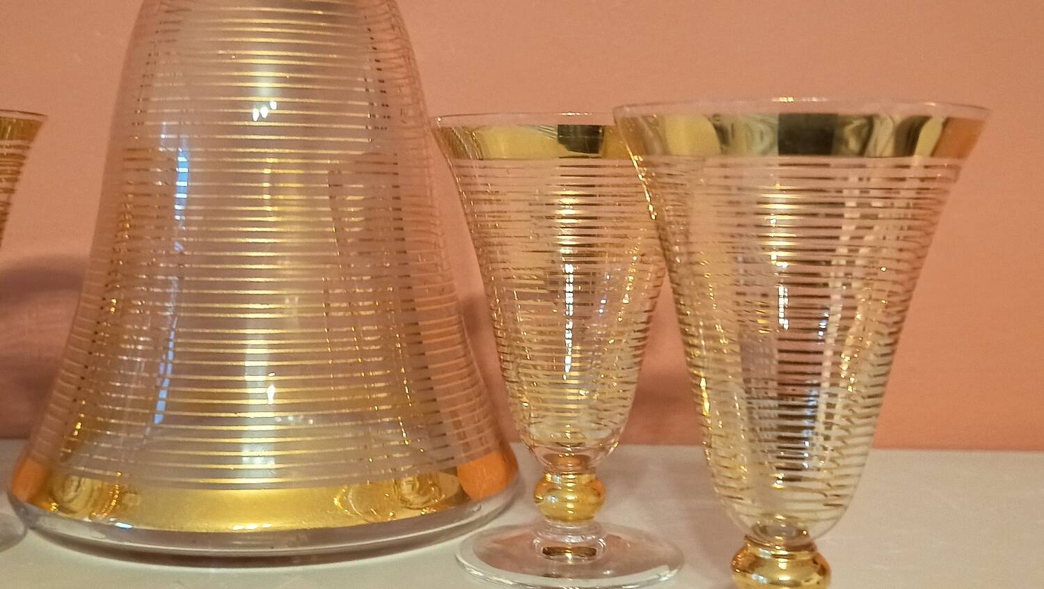 Carafe et verres Art deco
