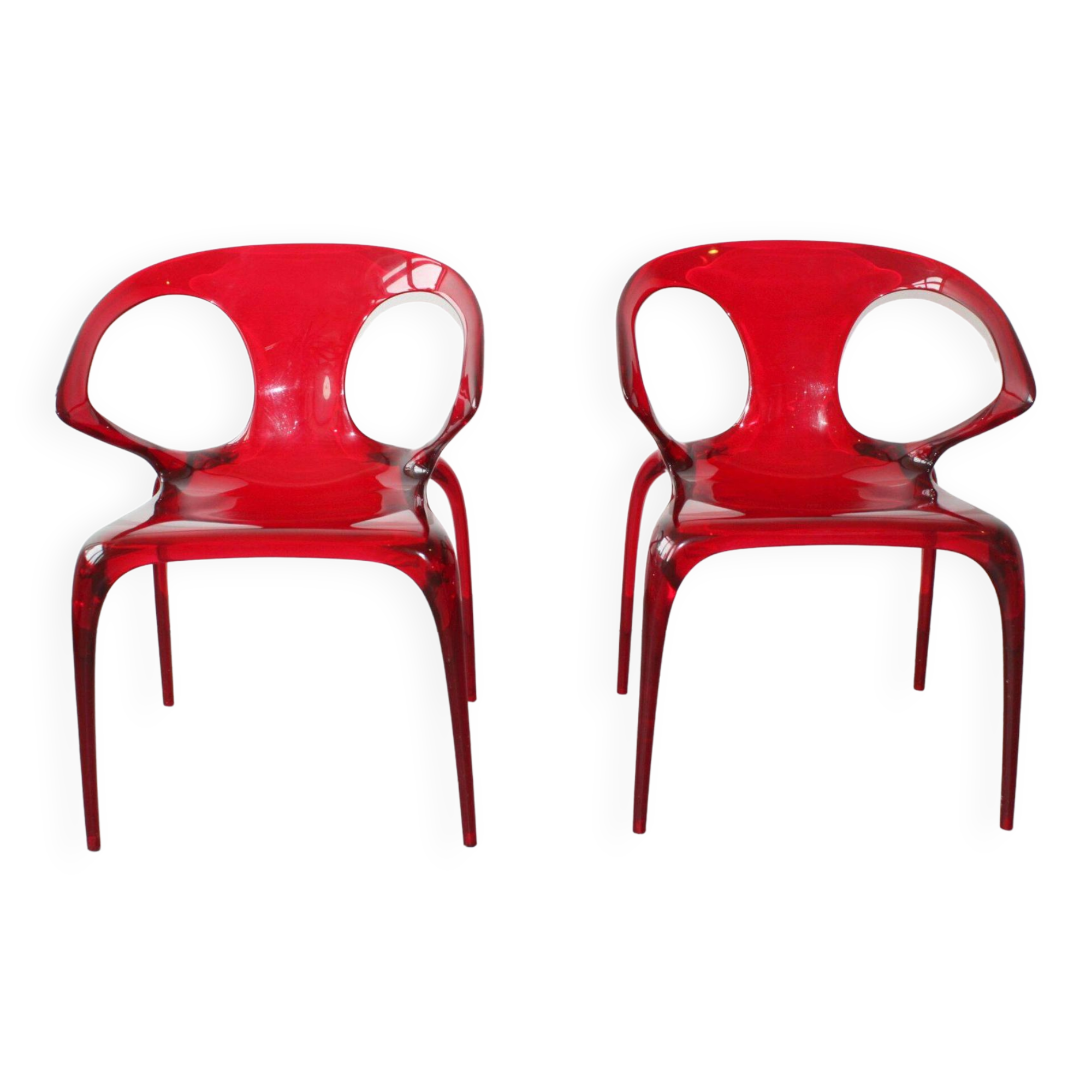Pair of Ava chairs by Song Wen Zhong for Roche Bobois, 20th century.