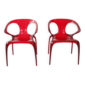 Pair of Ava chairs by Song Wen Zhong for Roche Bobois, 20th century.