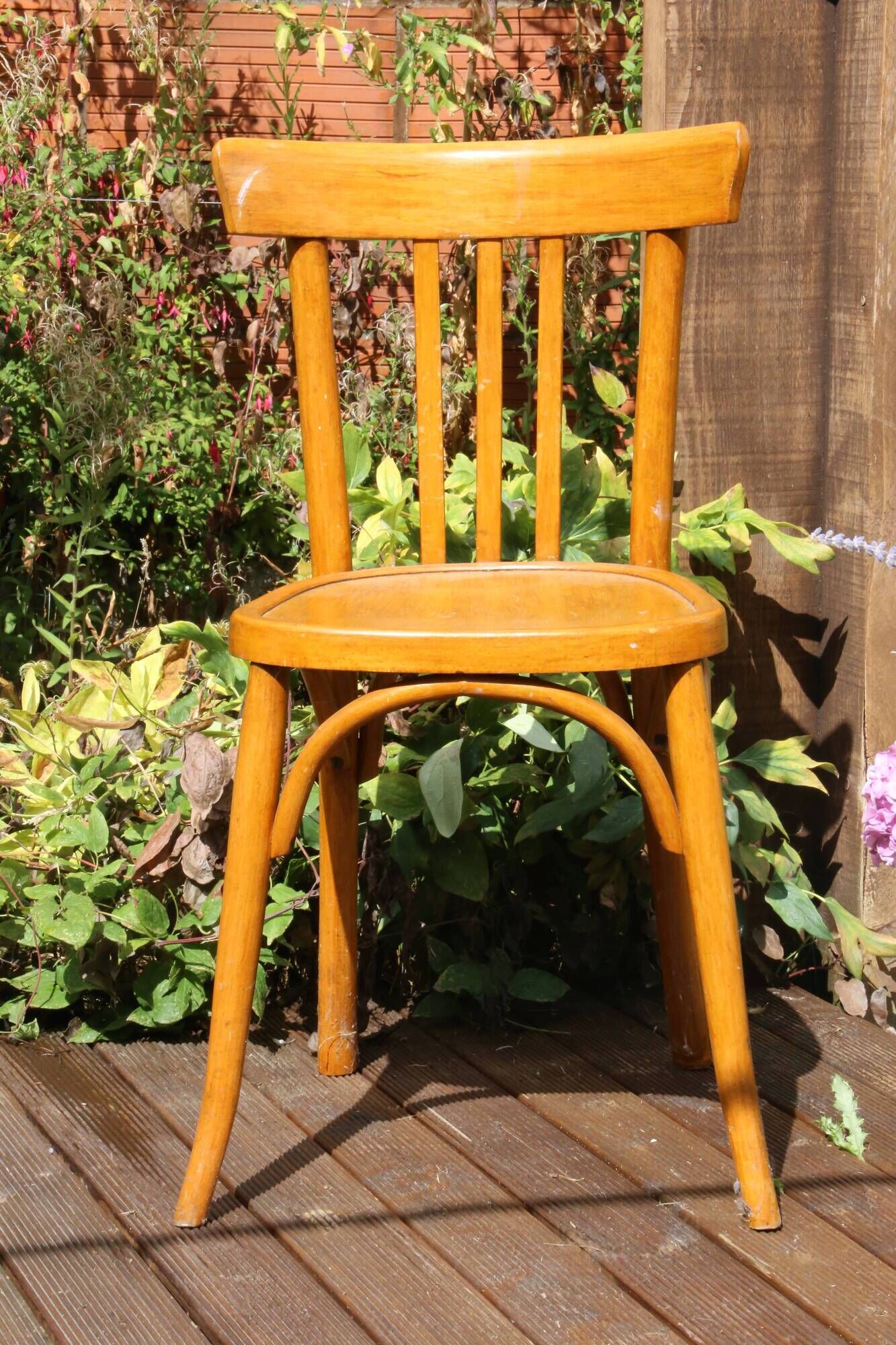 Chaise bistrot, bois, Mahieu, vintage Selency