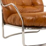 Carlo Di Carli. Leather and metal armchair. 1970s.