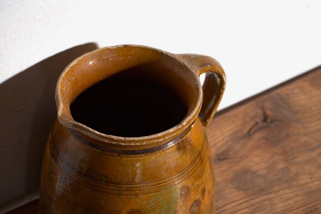 Old glazed ceramic jug – Central Europe, around 1930