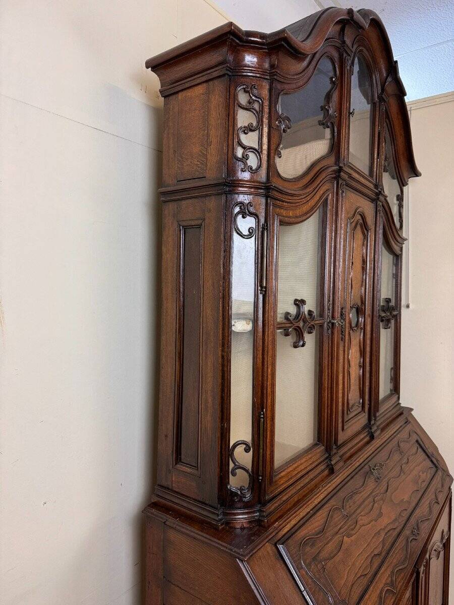 Monumental Buffet Bibliothèque Scriban A Horloge époque XVII En Chêne