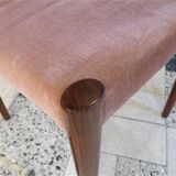 Set of 4 Velvet Dining Chairs in Walnut from Lübke, Germany 1960s