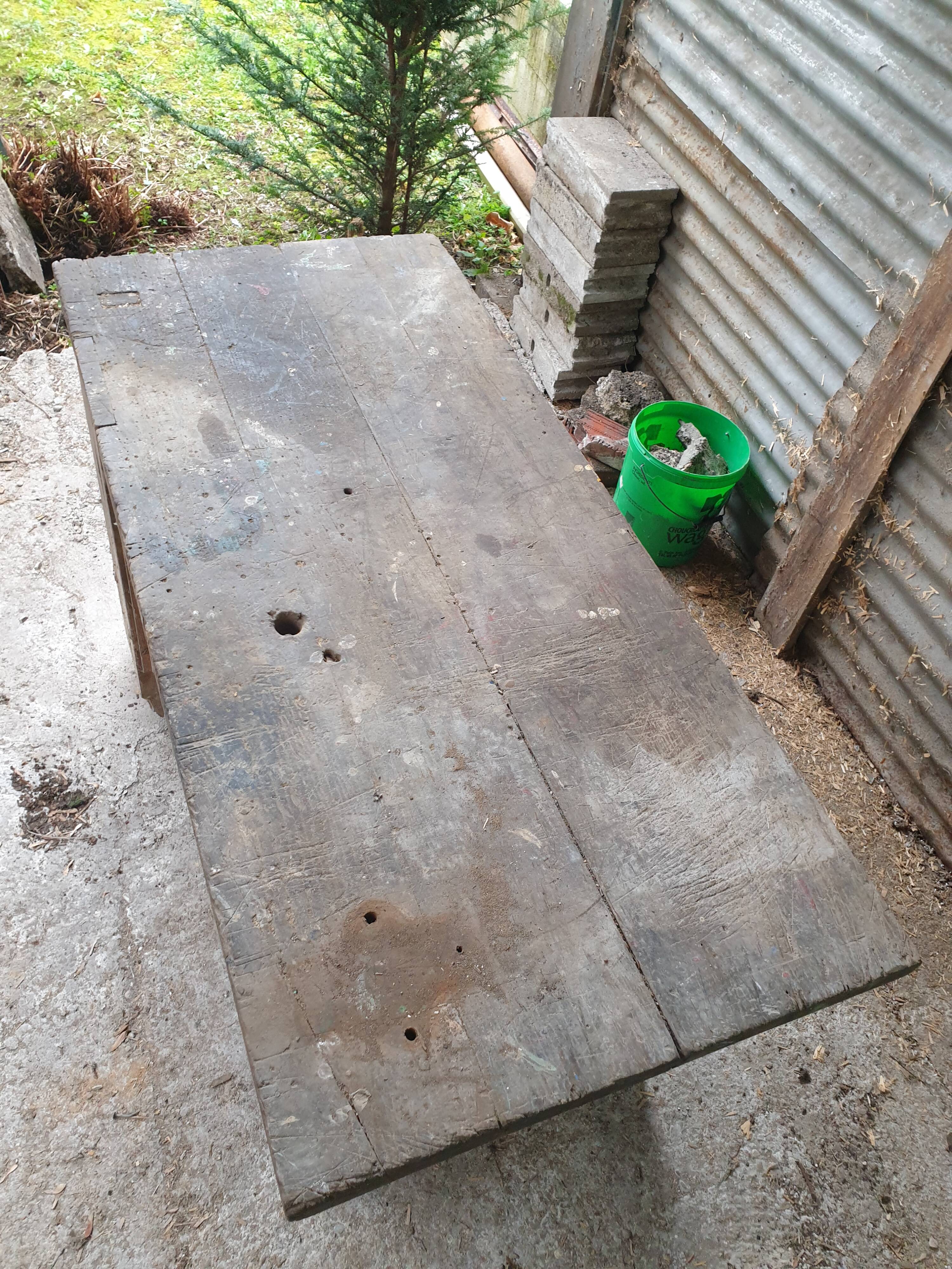 Mid-Century vintage carpenter's workbench