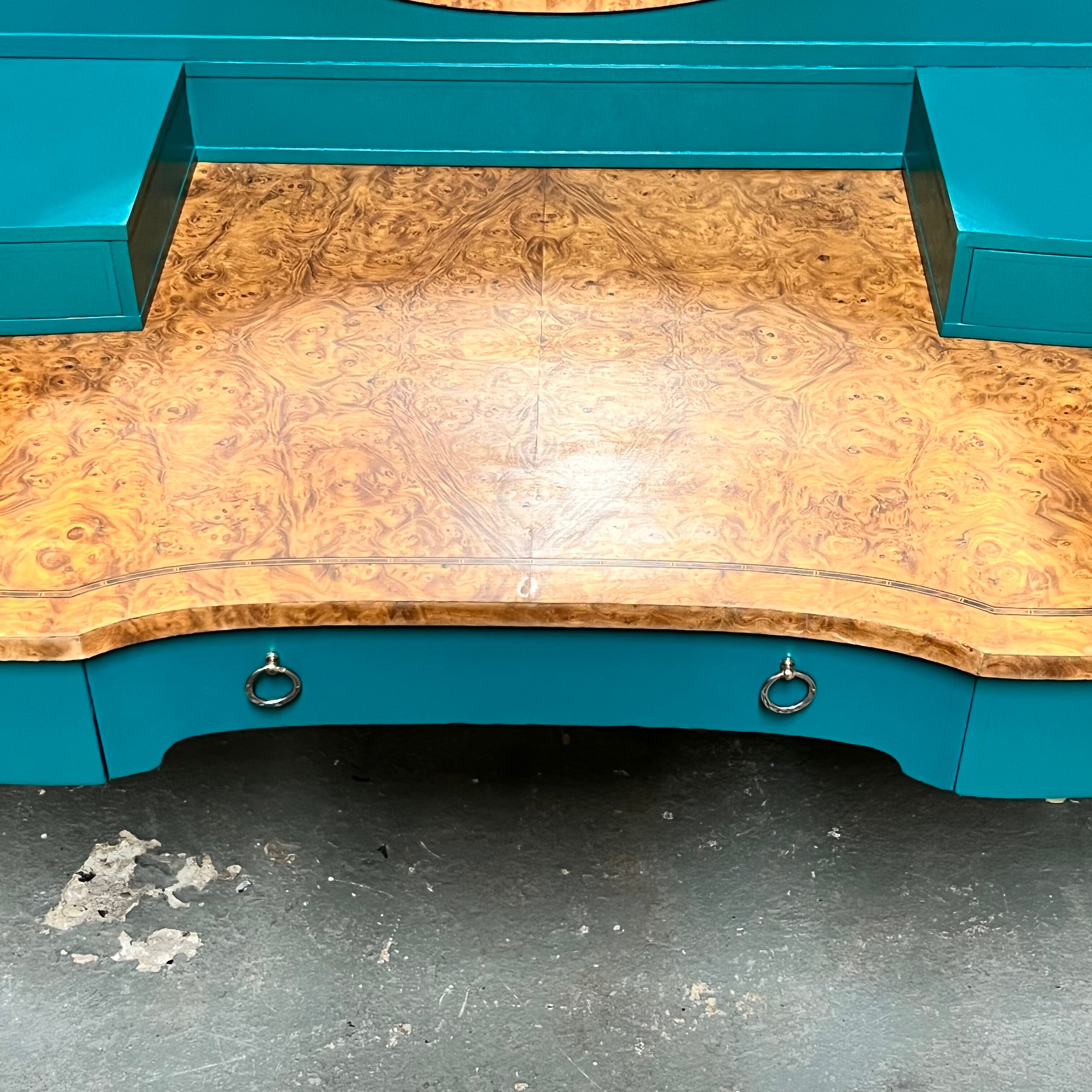 Louis XVI style dressing table in elm magnifying glass