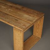 Vintage Scandinavian Solid Pine Bench. 1960s