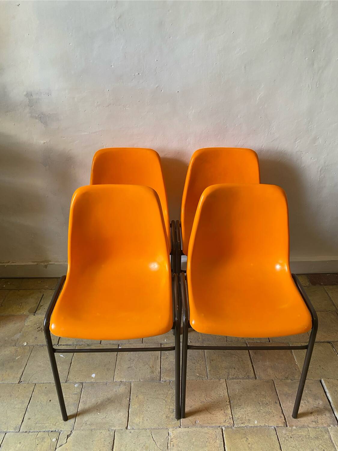 Chaises vintage orange