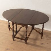 Table à rabats antique des années 1920, en chêne massif