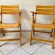 Pair of Clairitex France vintage garden armchairs from the 70s, solid wood