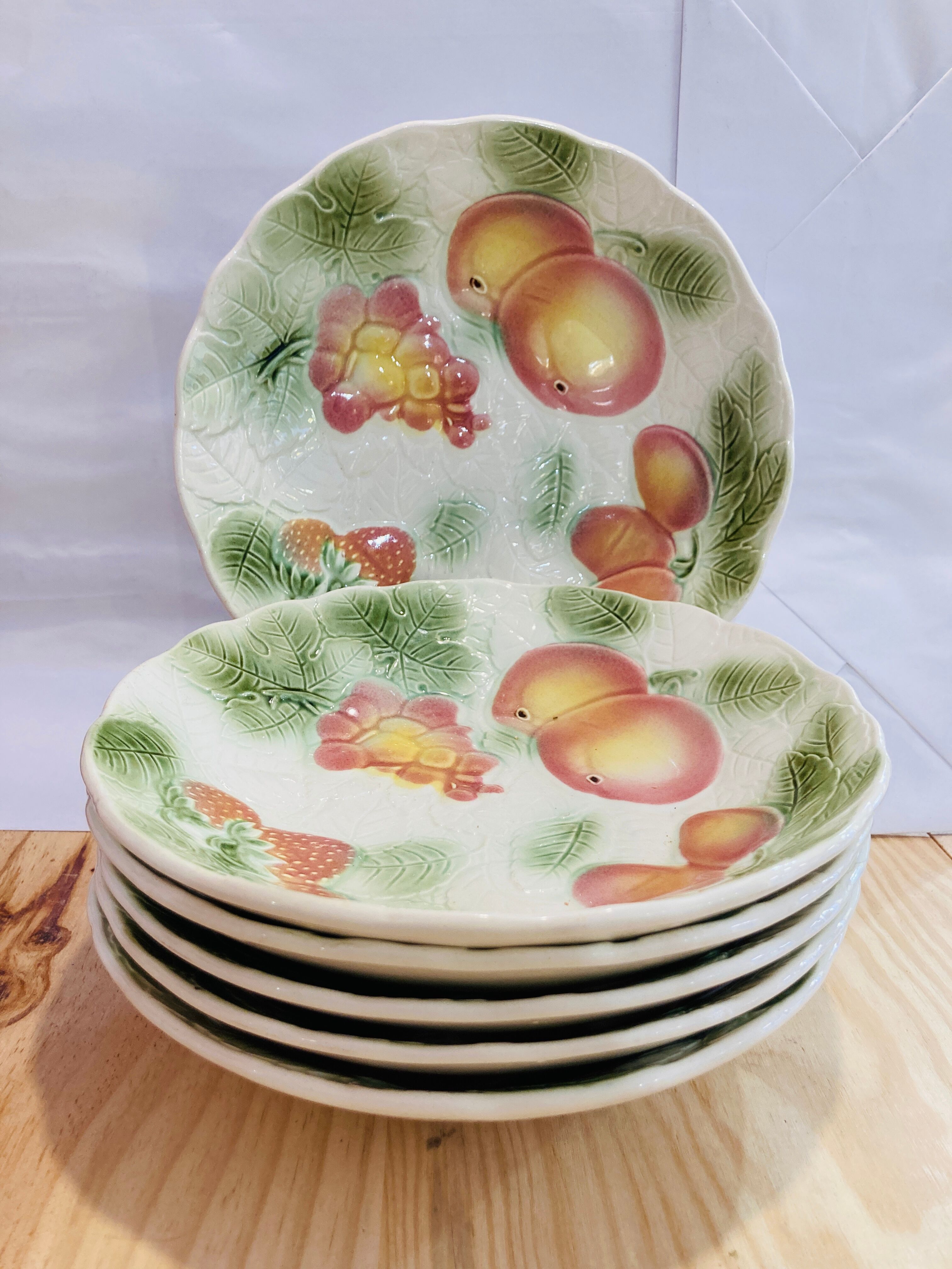 6 hollow plates saline slurries baths fruit-vintage-kitchen patterns