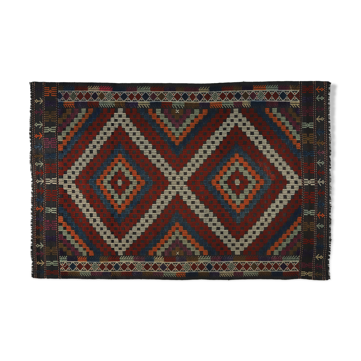 Anatolian handmade kilim rug 271 cm x 177 cm