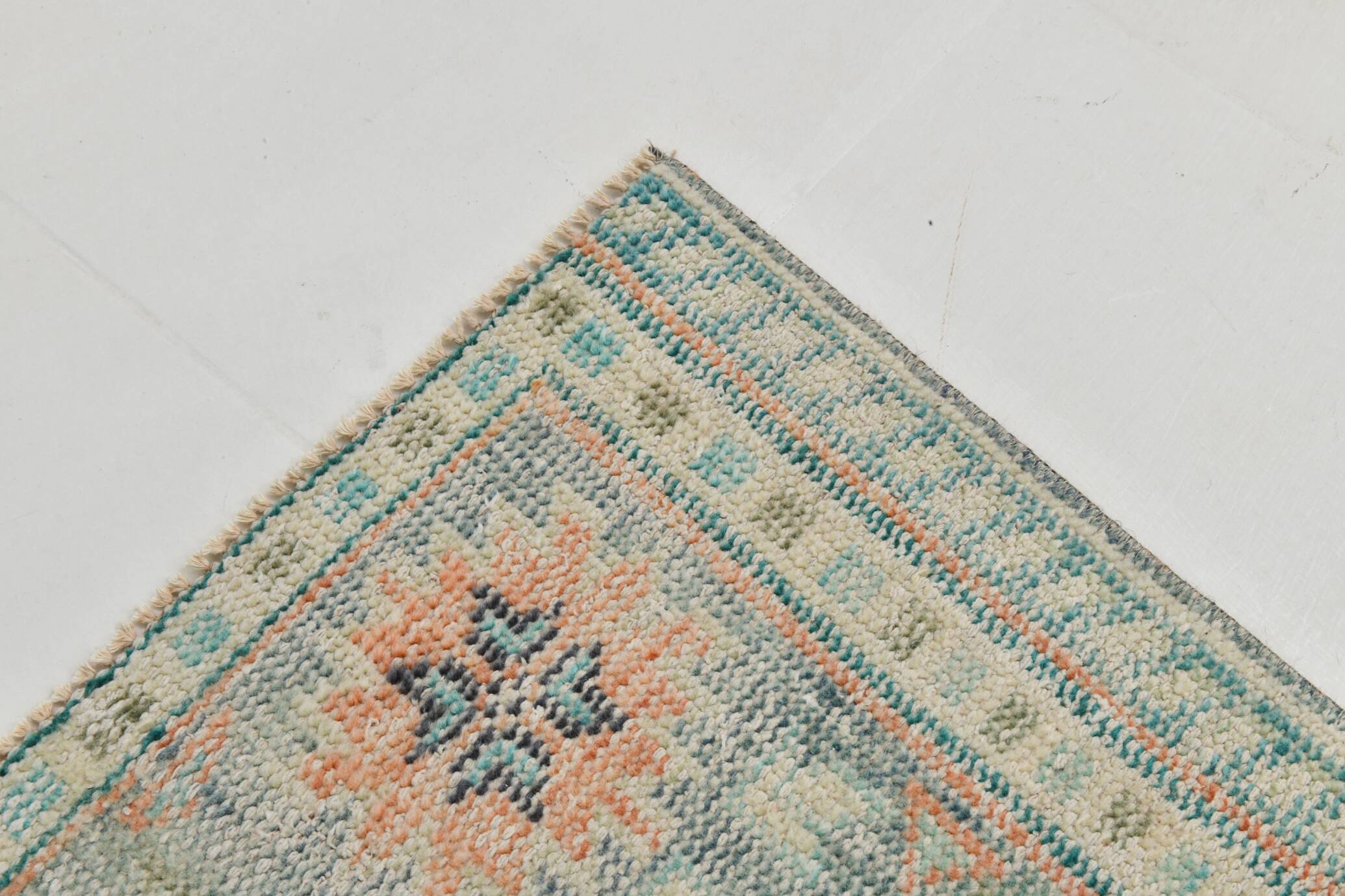 Tapis Oushak Vintage Corail Beige Pastel, 215x319 Cm