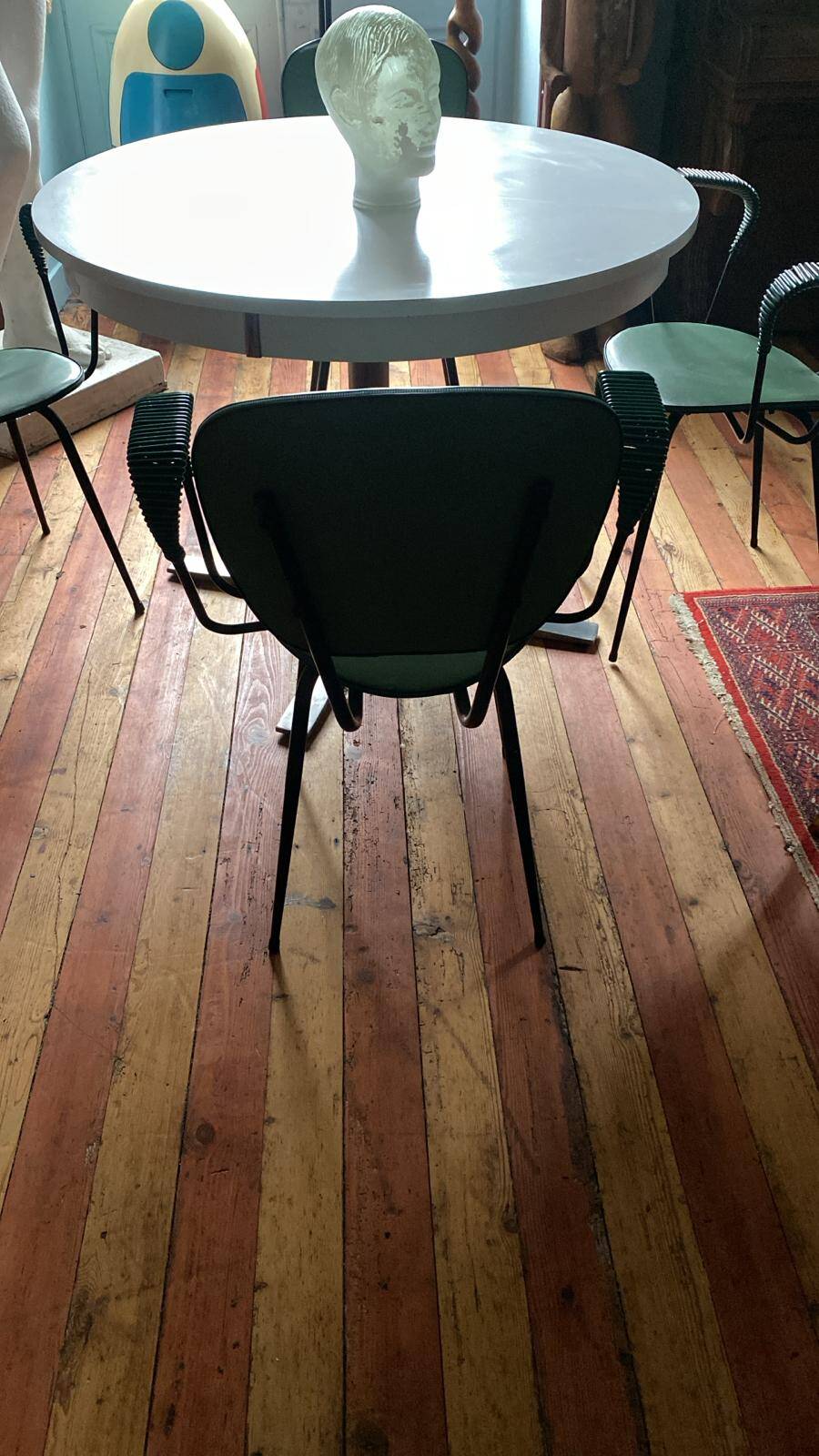 4 chaises vertes (Dans le gout de) jacques Hitier