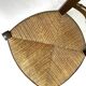 Antique wooden and straw nurse's chair - openwork backrest with bars c