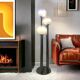 Mazzega chrome and Murano glass floor lamp, 1970s