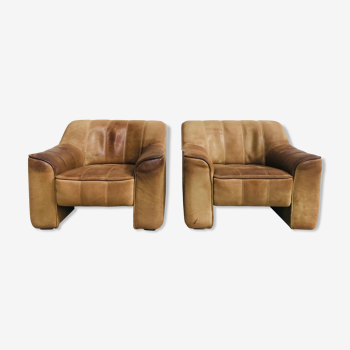 Ensemble de 2 chaises de salon modèle Suisse par De Sede, des années 1970