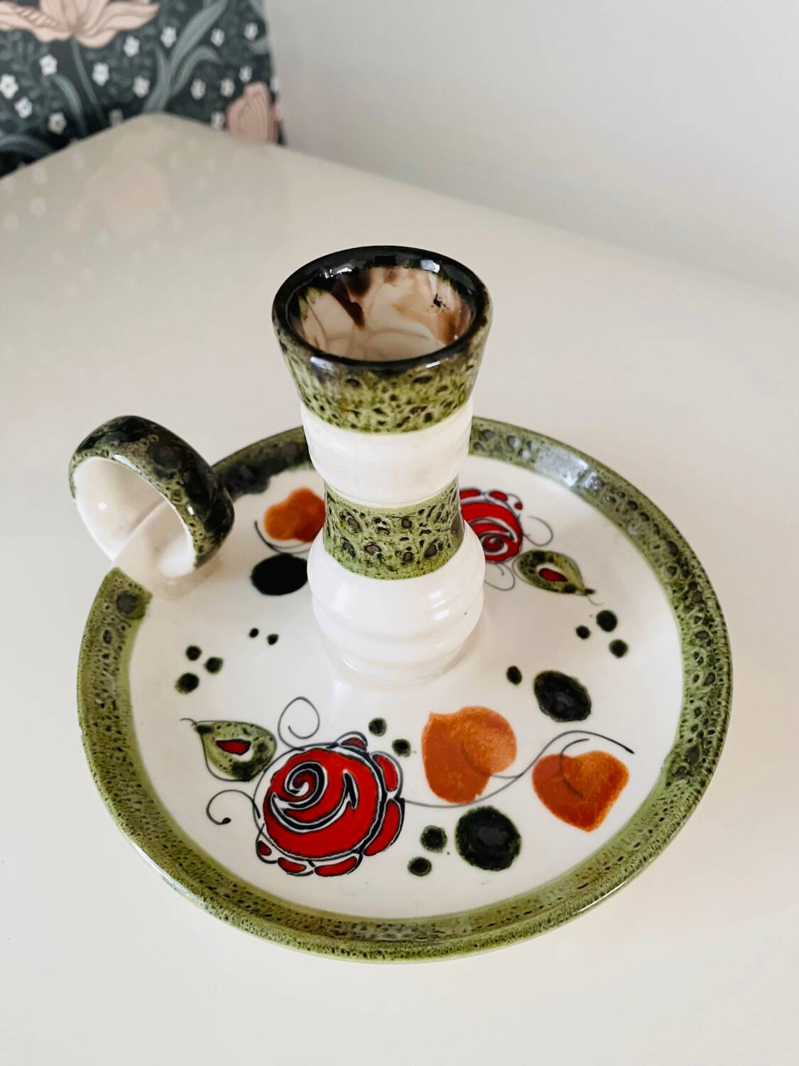 Ceramic cellar rat candle holder from the 70s