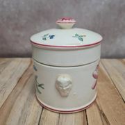 Small covered pot Sarreguemines with an old floral design – vintage charm